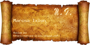 Marcsa Ixion névjegykártya
